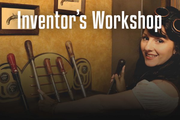 Inventor's Workshop Room in Booby Trap Escape Rooms Wisconsin Dells